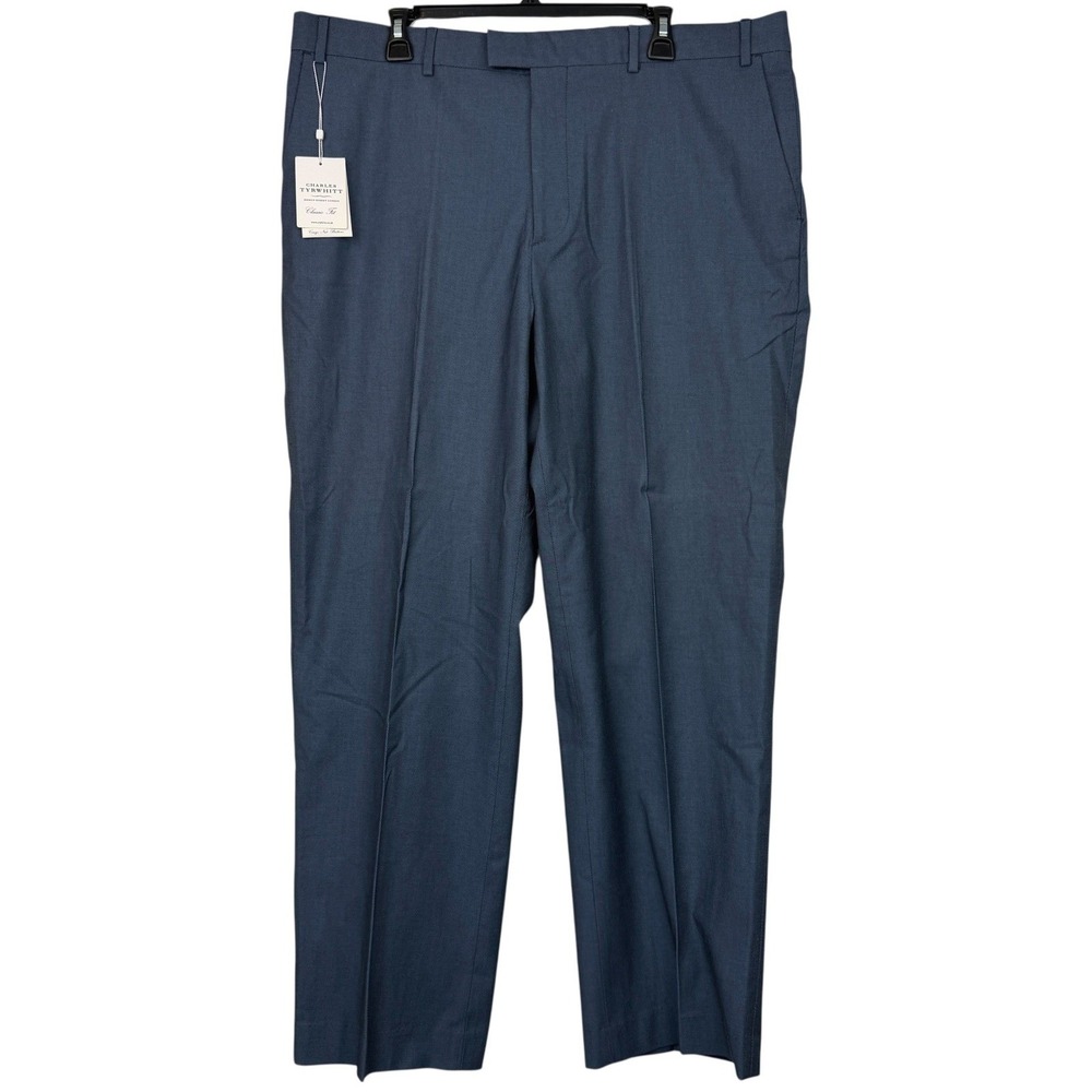 NEW Charles Tyrwhitt Cavalry Twill Trouser Mens 40x30 Classic Fit Stretch Indigo